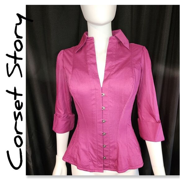 Corset Story Dusty Rose Corset Shirt - Picture 1 of 16